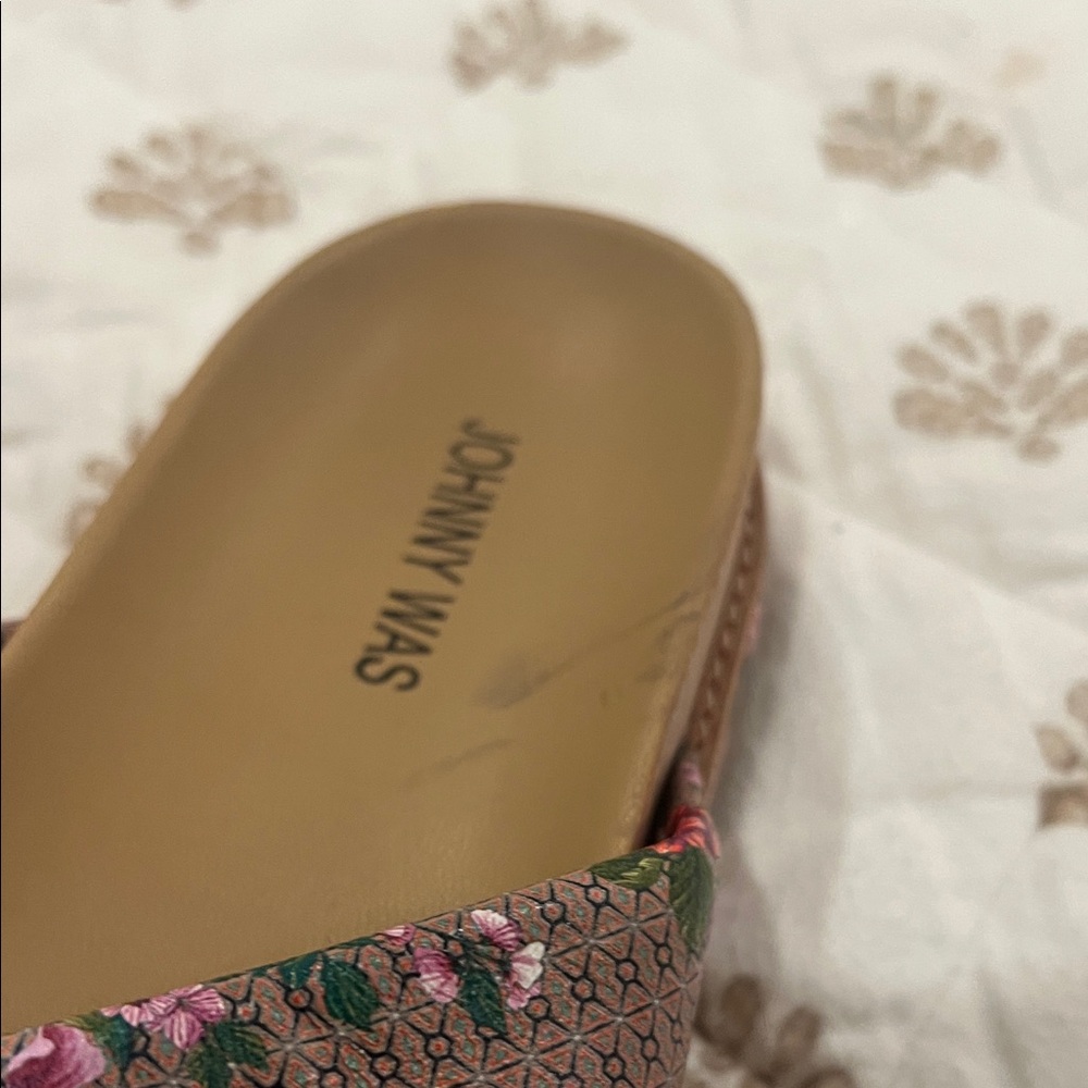 Johnny Was Floral Mules in Purple and Brown - Picture 7 of 7